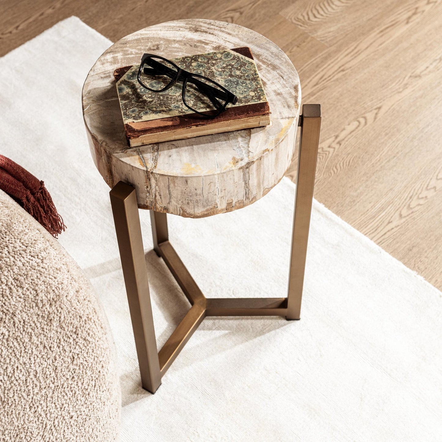 Natural Petrified Wood Accent & End Table Alliza Accent Table Collection