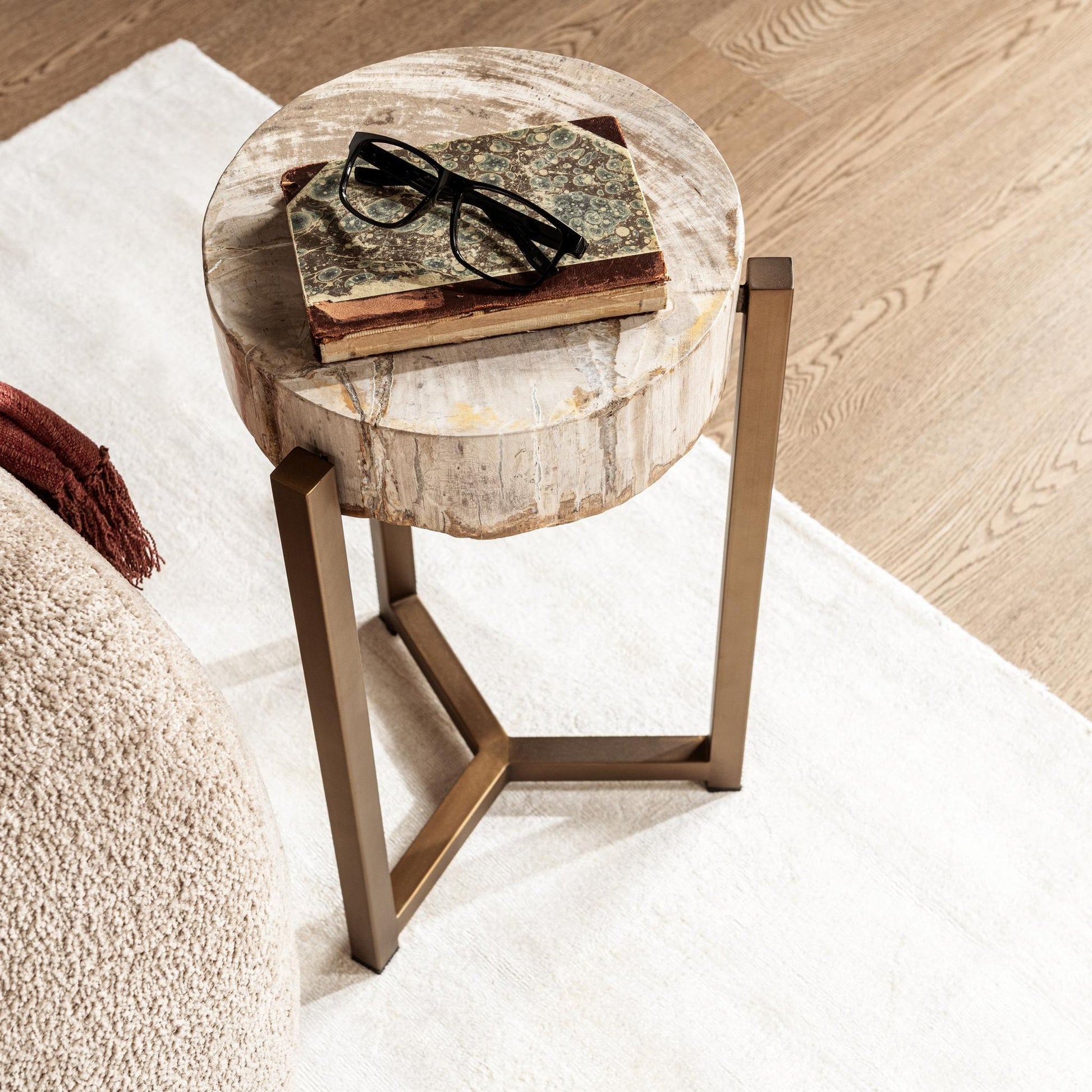 Natural Petrified Wood Accent & End Table Alliza Accent Table Collection