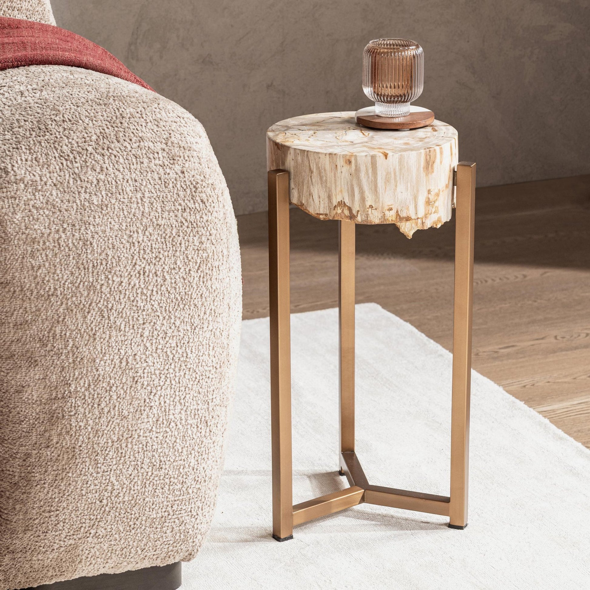 Natural Petrified Wood Accent & End Table Alliza Accent Table Collection