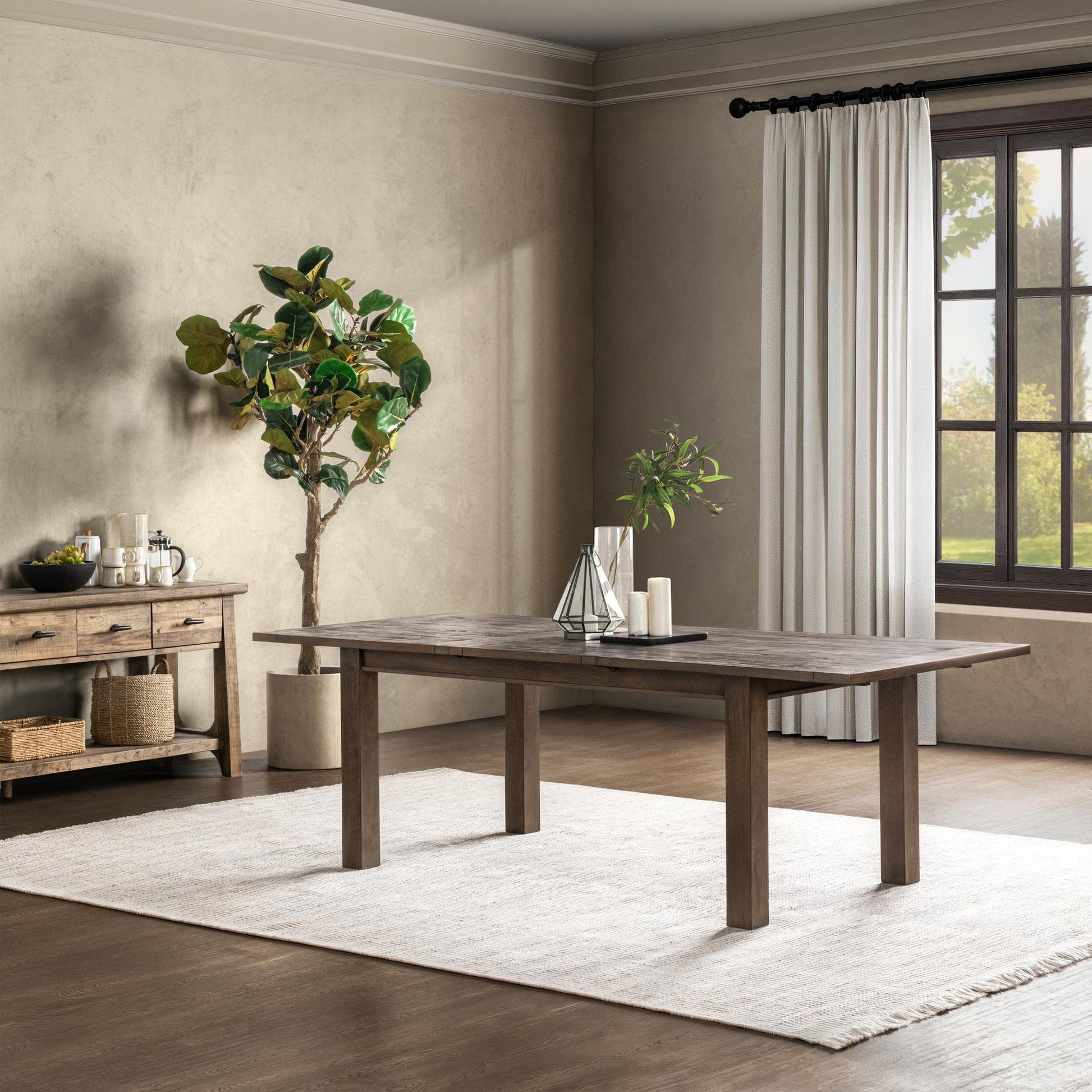 Distressed Brown Reclaimed Pine Dining Table Driftwood Extendable Dining Table Collection