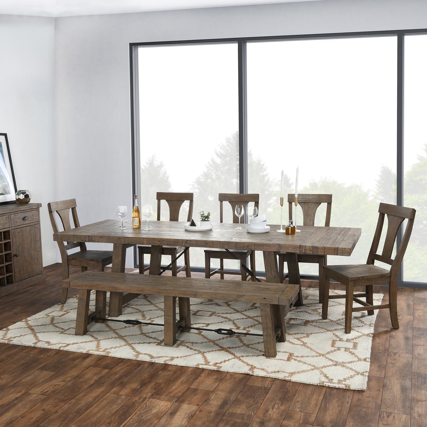 Tuscany Extendable Dining Table Distressed Brown