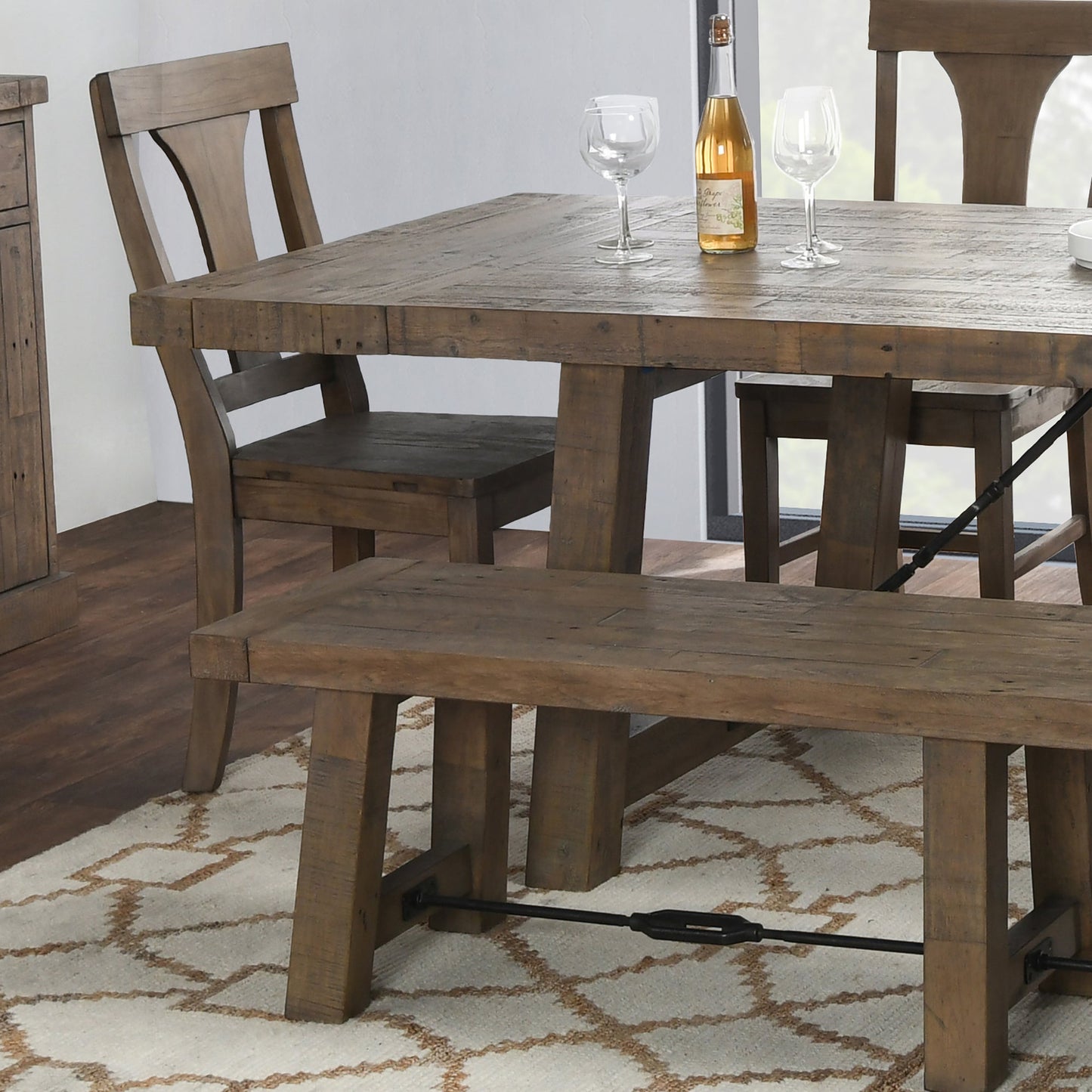 Tuscany Extendable Dining Table Distressed Brown