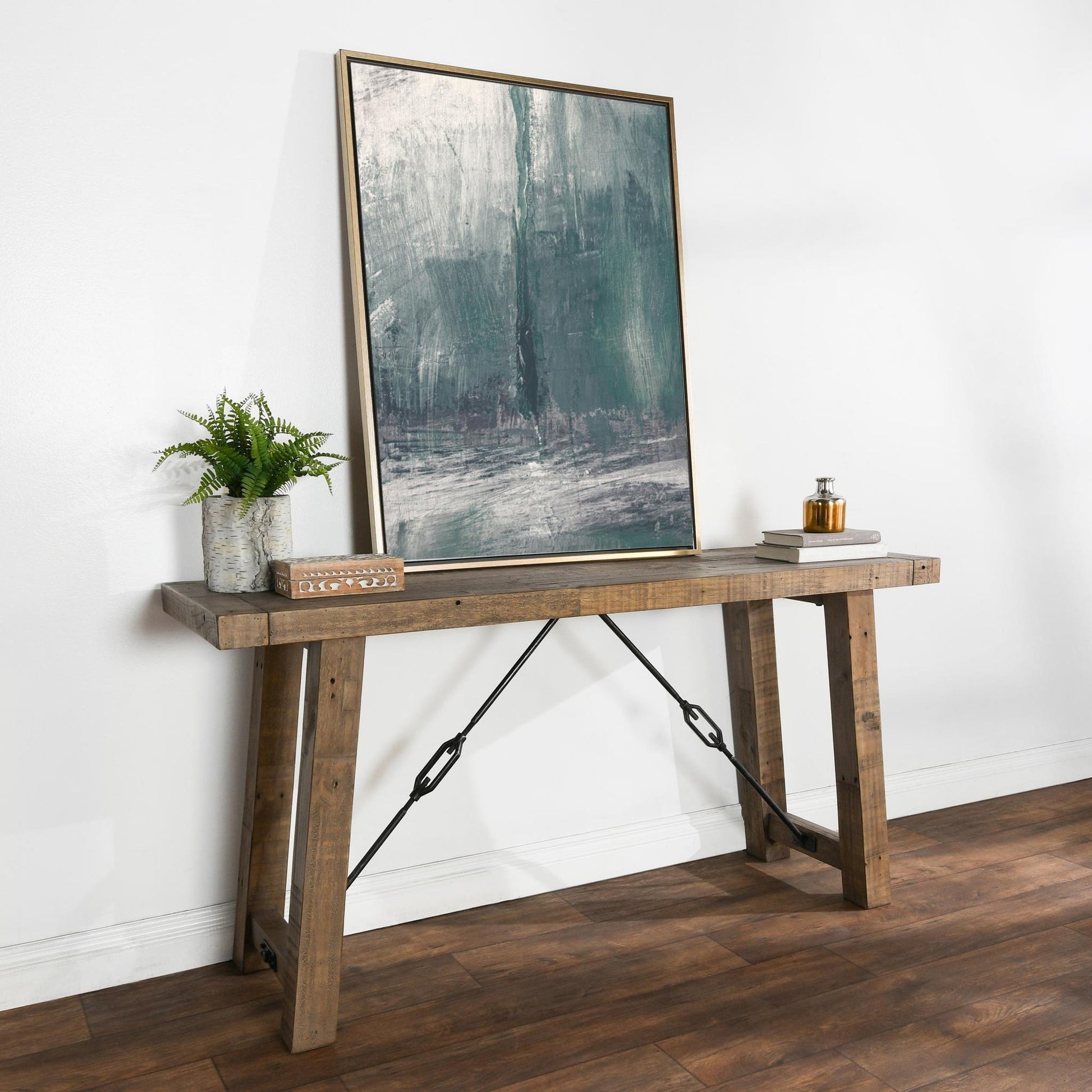 Distressed Brown Reclaimed Pine Console Table Tuscany Console Table Collection
