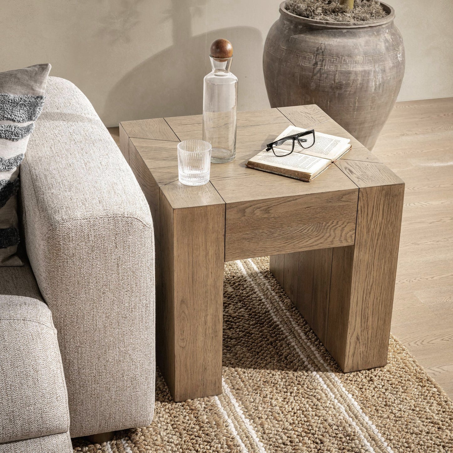 Cafe Brown Reclaimed Oak Accent & End Table Bristol End Table Collection