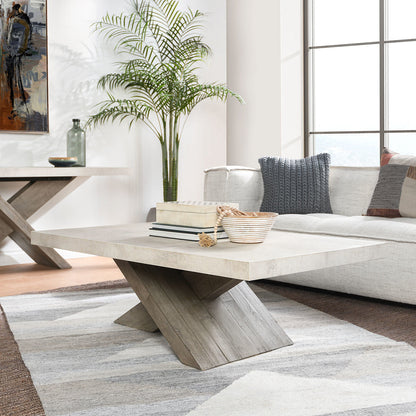 Antique White/Distressed Brown Laminate Coffee Table Durant Coffee Table Collection