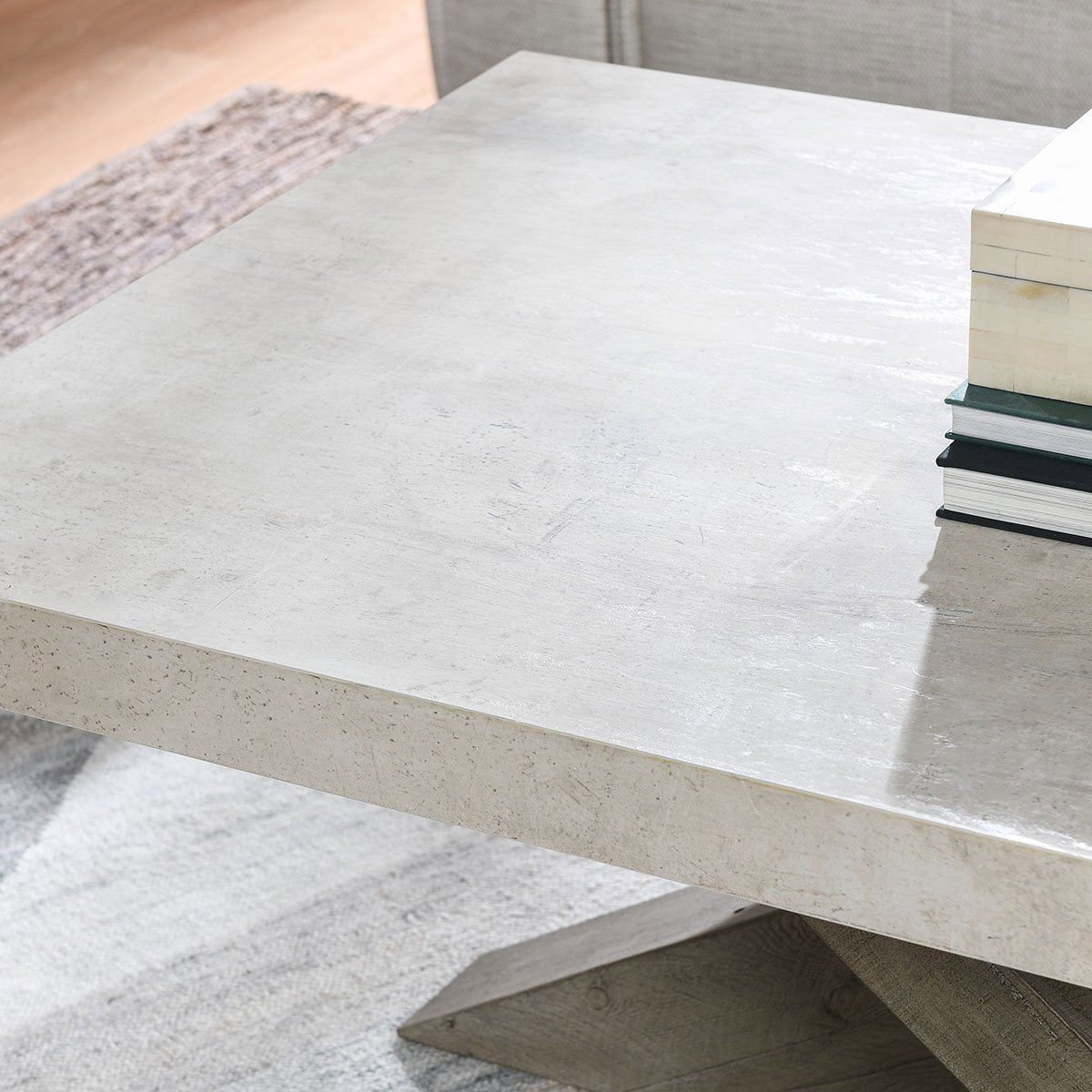 Antique White/Distressed Brown Laminate Coffee Table Durant Coffee Table Collection