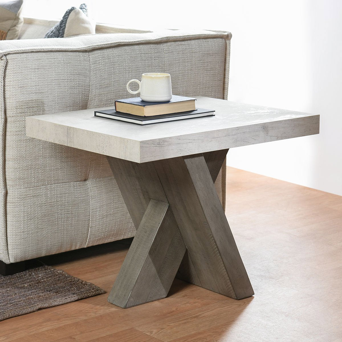 Distressed Gray/Weathered Chalk Laminate Accent & End Table Durant End Table Collection