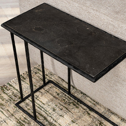 Hammered Metal/Blue Stone Blue Stone Accent & End Table Arlo Accent Table Collection