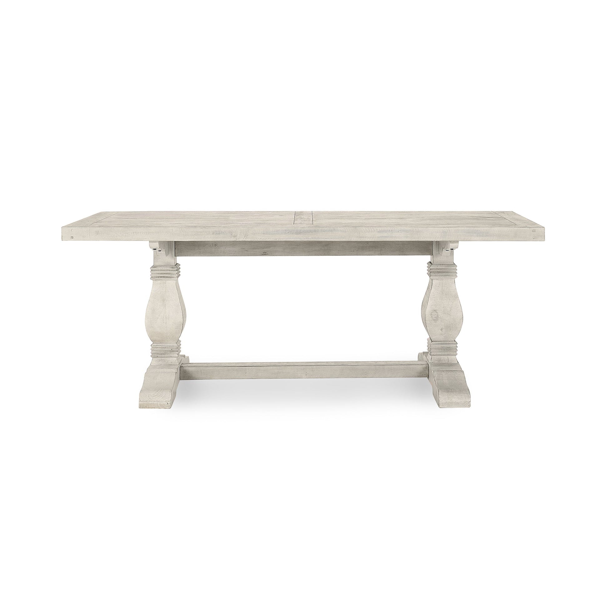 Distressed Ivory Reclaimed Pine Dining Table Caleb Dining Table Collection