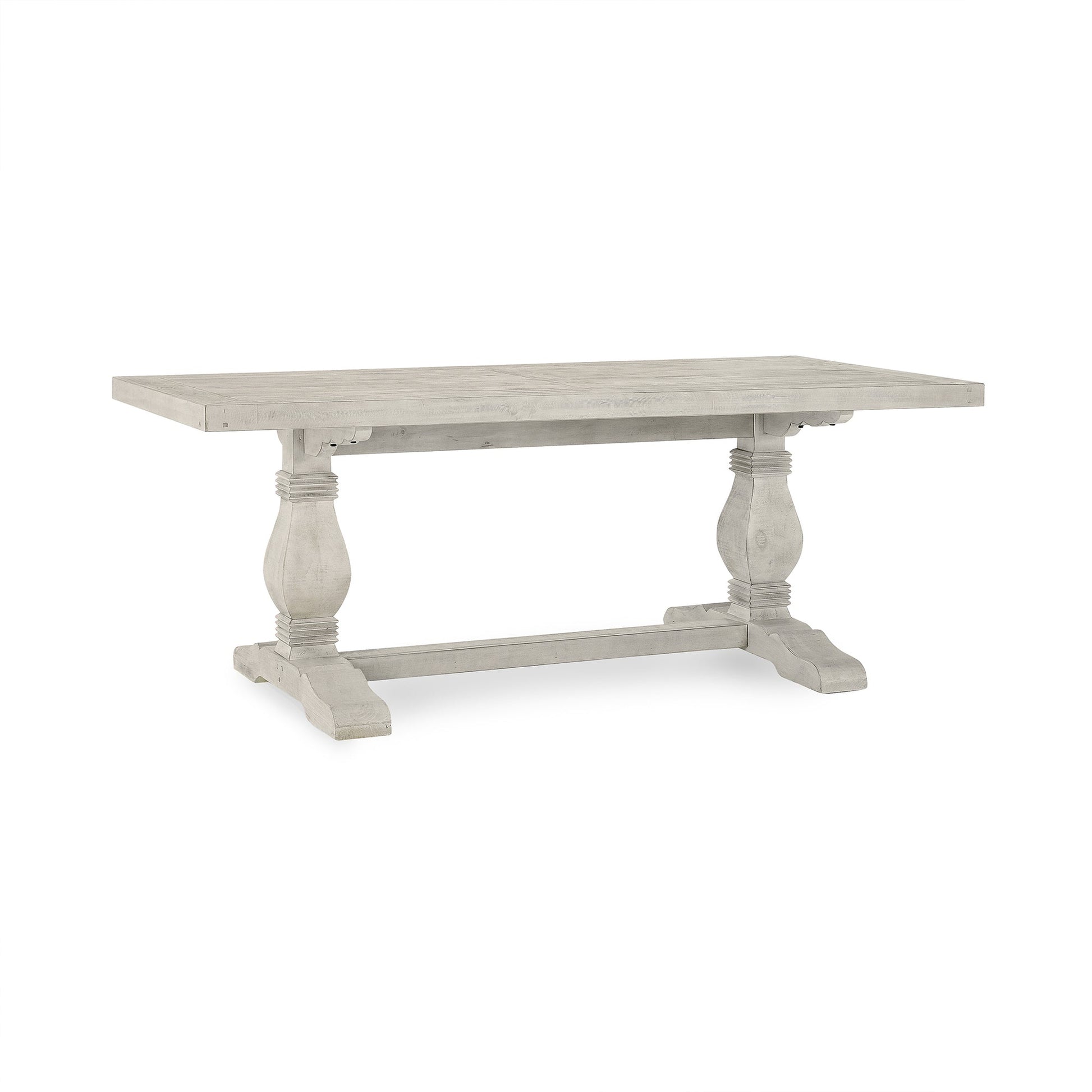 Distressed Ivory Reclaimed Pine Dining Table Caleb Dining Table Collection