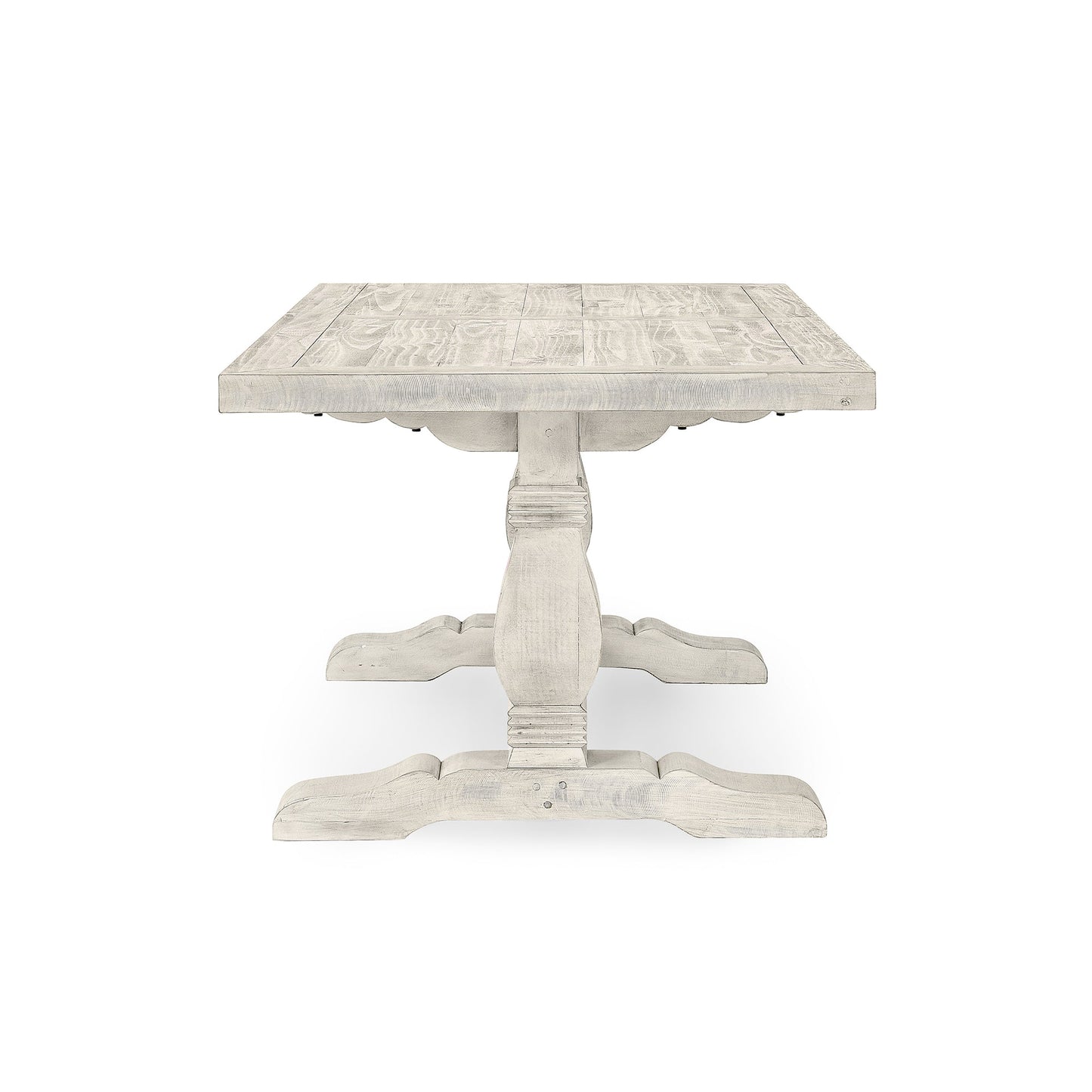 Distressed Ivory Reclaimed Pine Dining Table Caleb Dining Table Collection