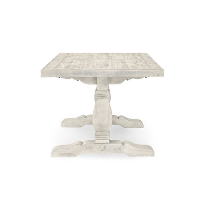 Distressed Ivory Reclaimed Pine Dining Table Caleb Dining Table Collection