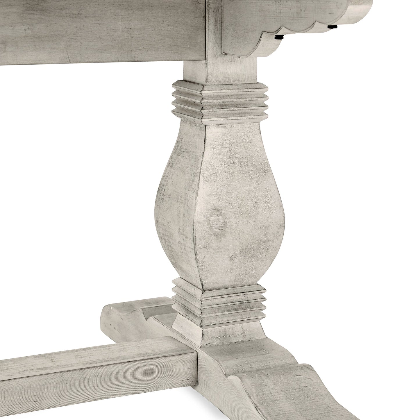 Distressed Ivory Reclaimed Pine Dining Table Caleb Dining Table Collection