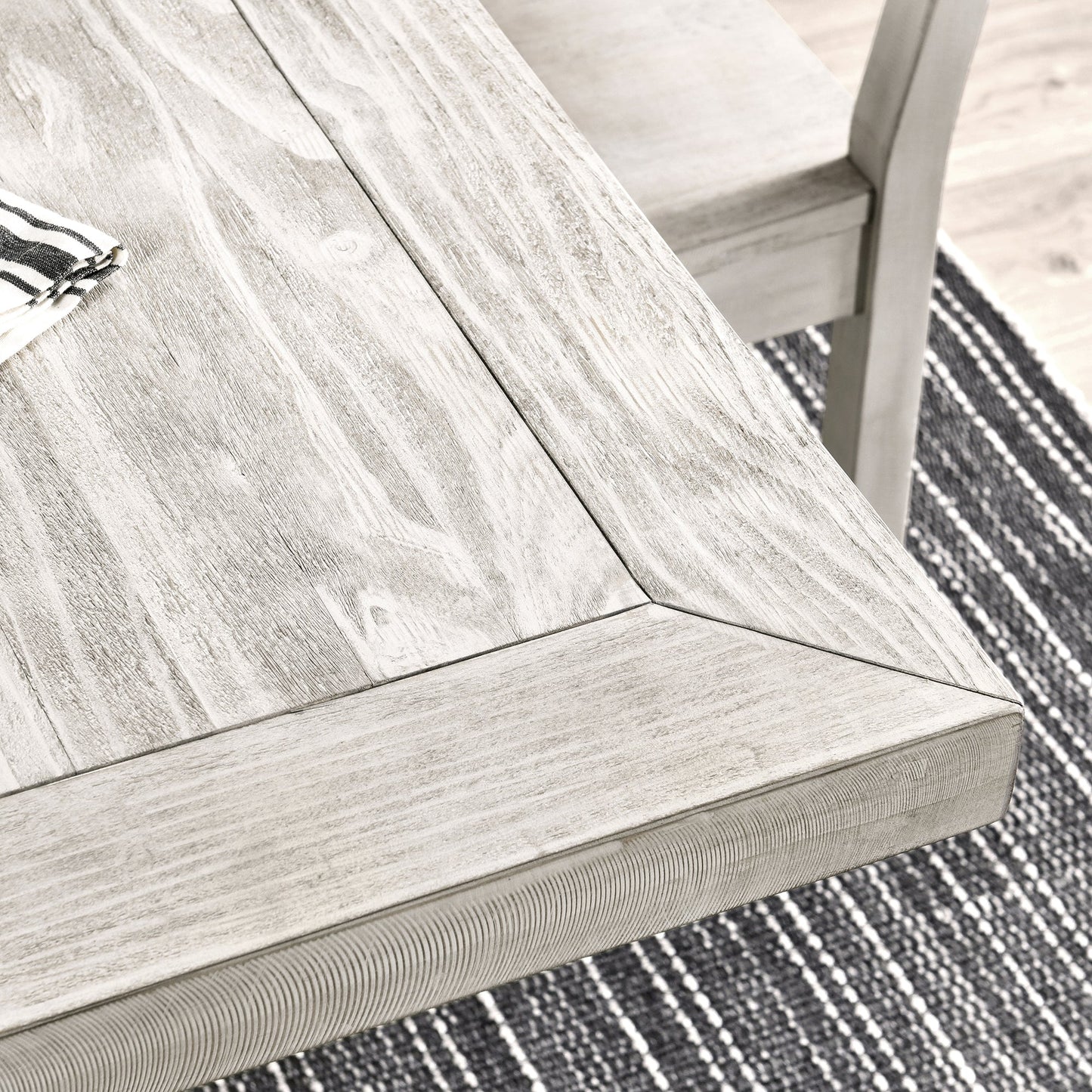 Distressed Ivory Reclaimed Pine Dining Table Caleb Dining Table Collection