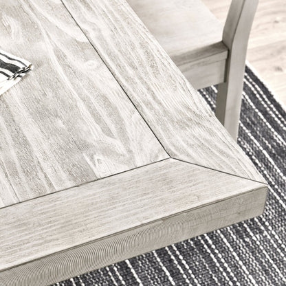 Distressed Ivory Reclaimed Pine Dining Table Caleb Dining Table Collection