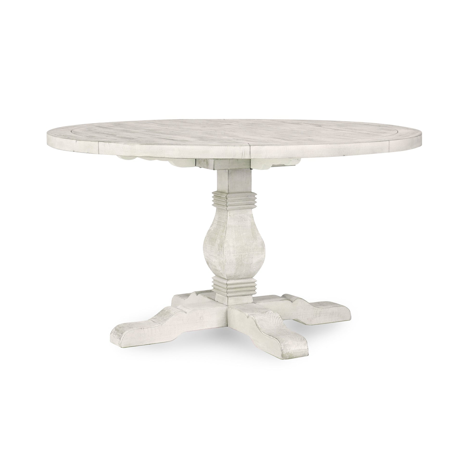 Distressed Ivory Reclaimed Pine Dining Table Caleb Dining Table Collection