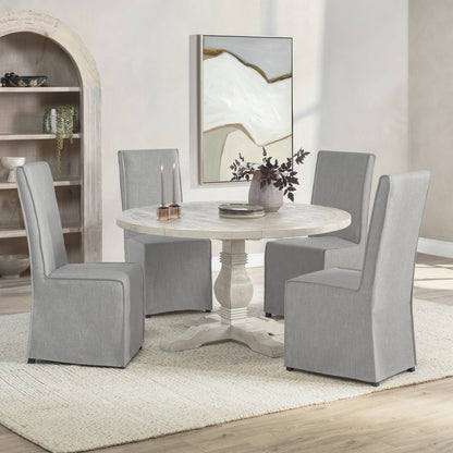 Caleb Dining Table Distressed Ivory