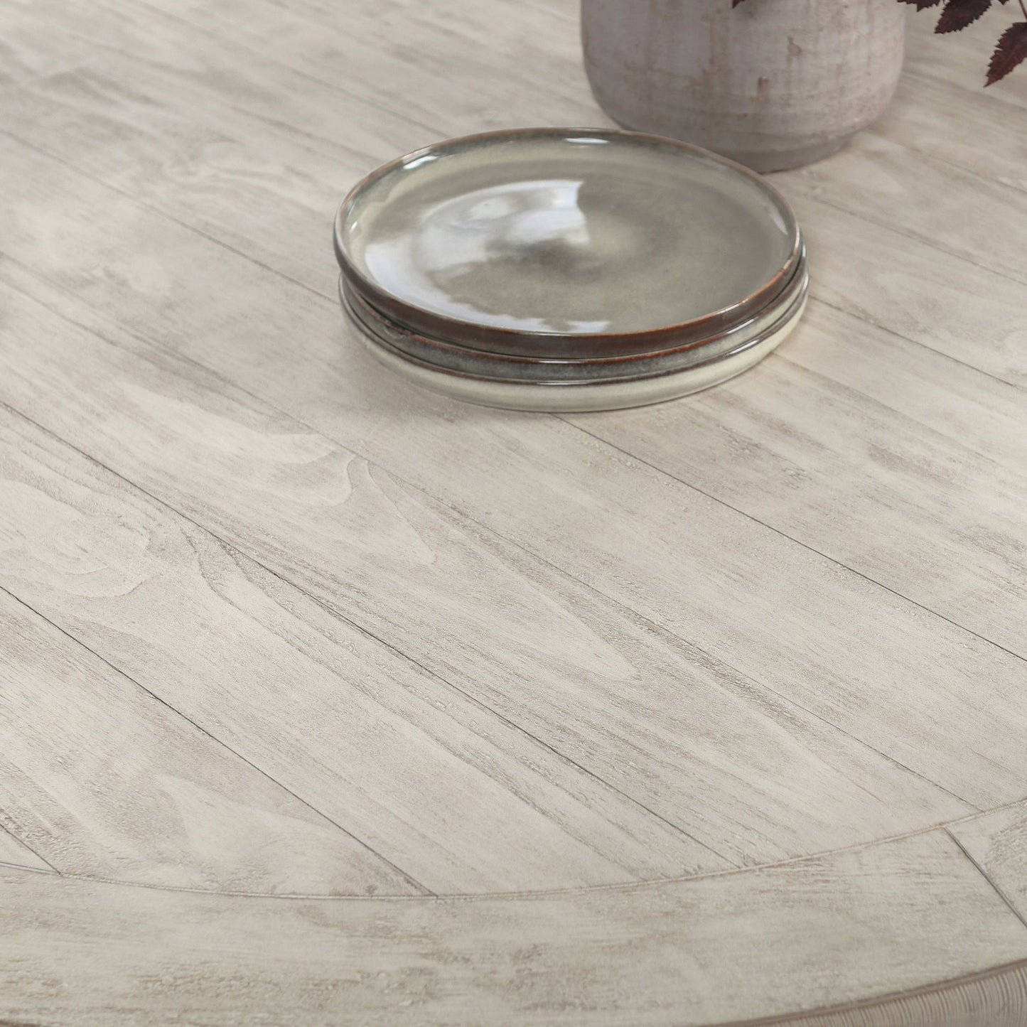 Distressed Ivory Reclaimed Pine Dining Table Caleb Dining Table Collection