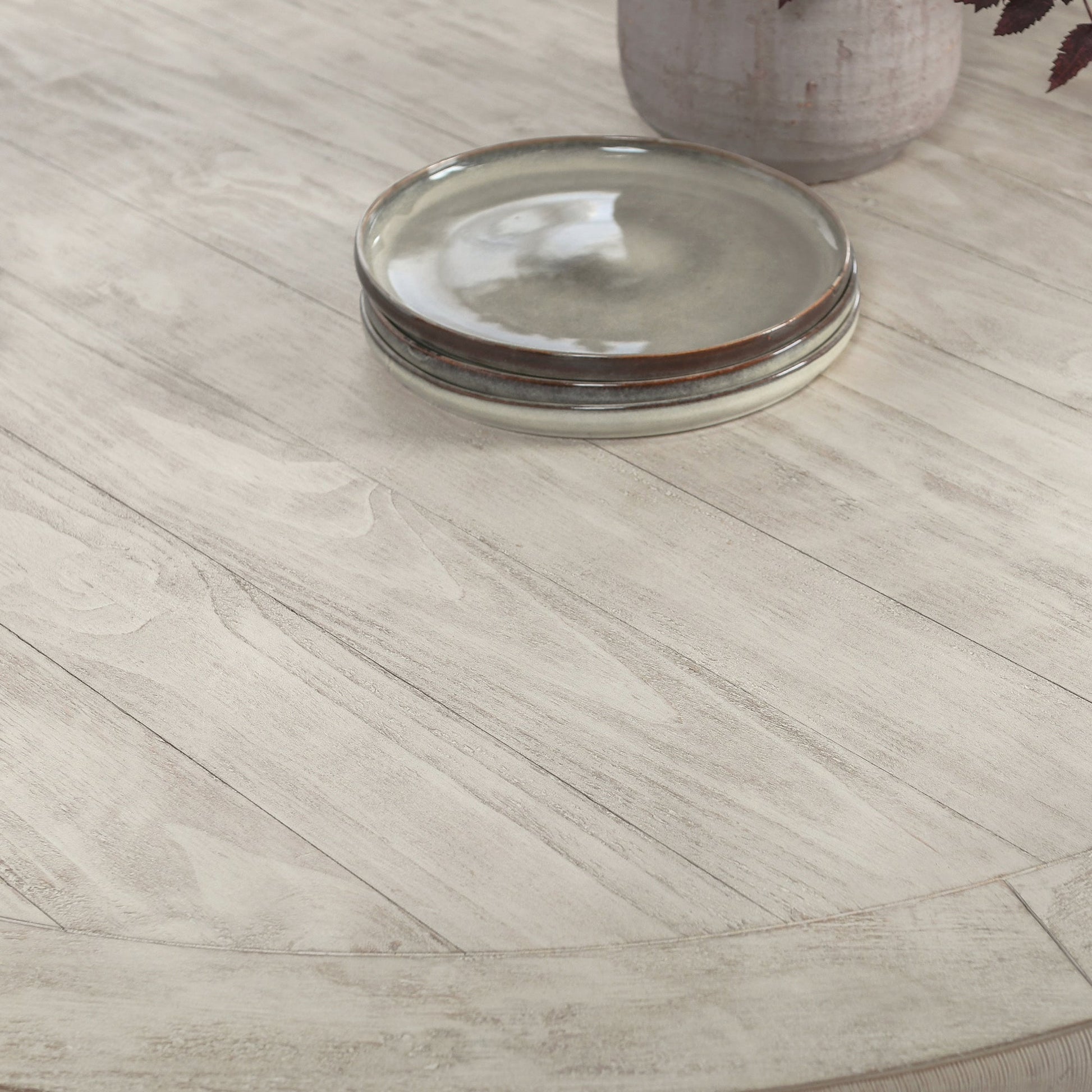Caleb Dining Table Distressed Ivory