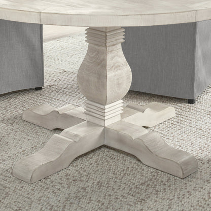 Distressed Ivory Reclaimed Pine Dining Table Caleb Dining Table Collection