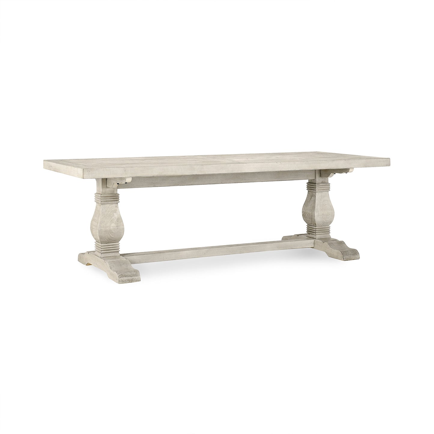 Distressed Ivory Reclaimed Pine Dining Table Caleb Dining Table Collection