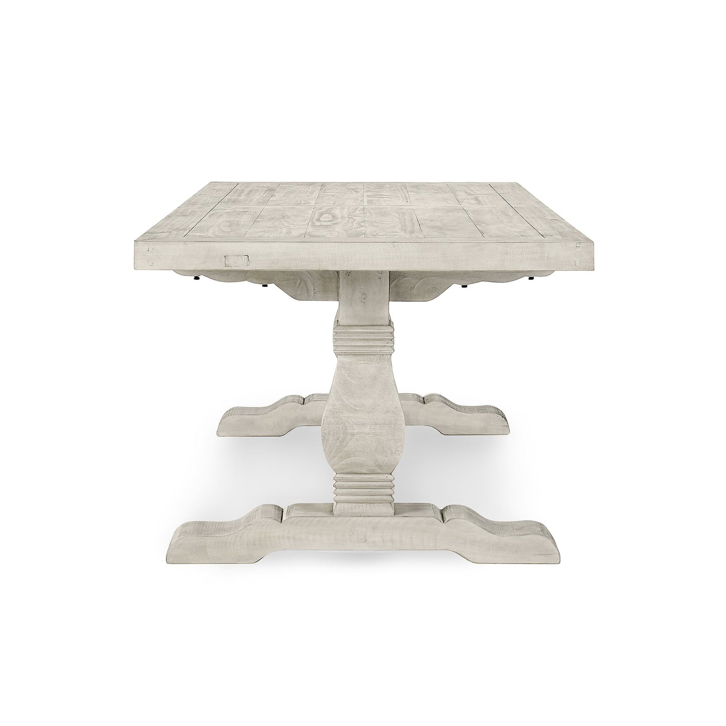 Distressed Ivory Reclaimed Pine Dining Table Caleb Dining Table Collection