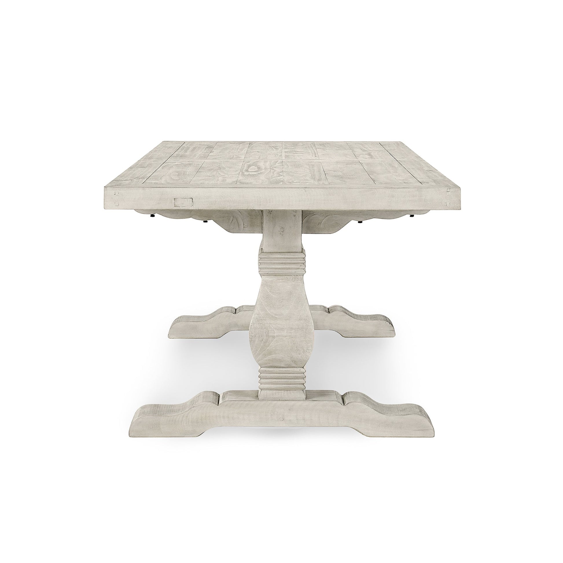 Distressed Ivory Reclaimed Pine Dining Table Caleb Dining Table Collection