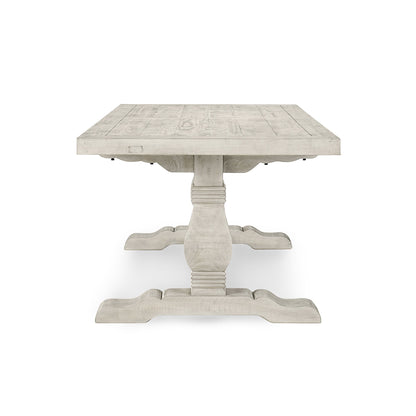 Distressed Ivory Reclaimed Pine Dining Table Caleb Dining Table Collection