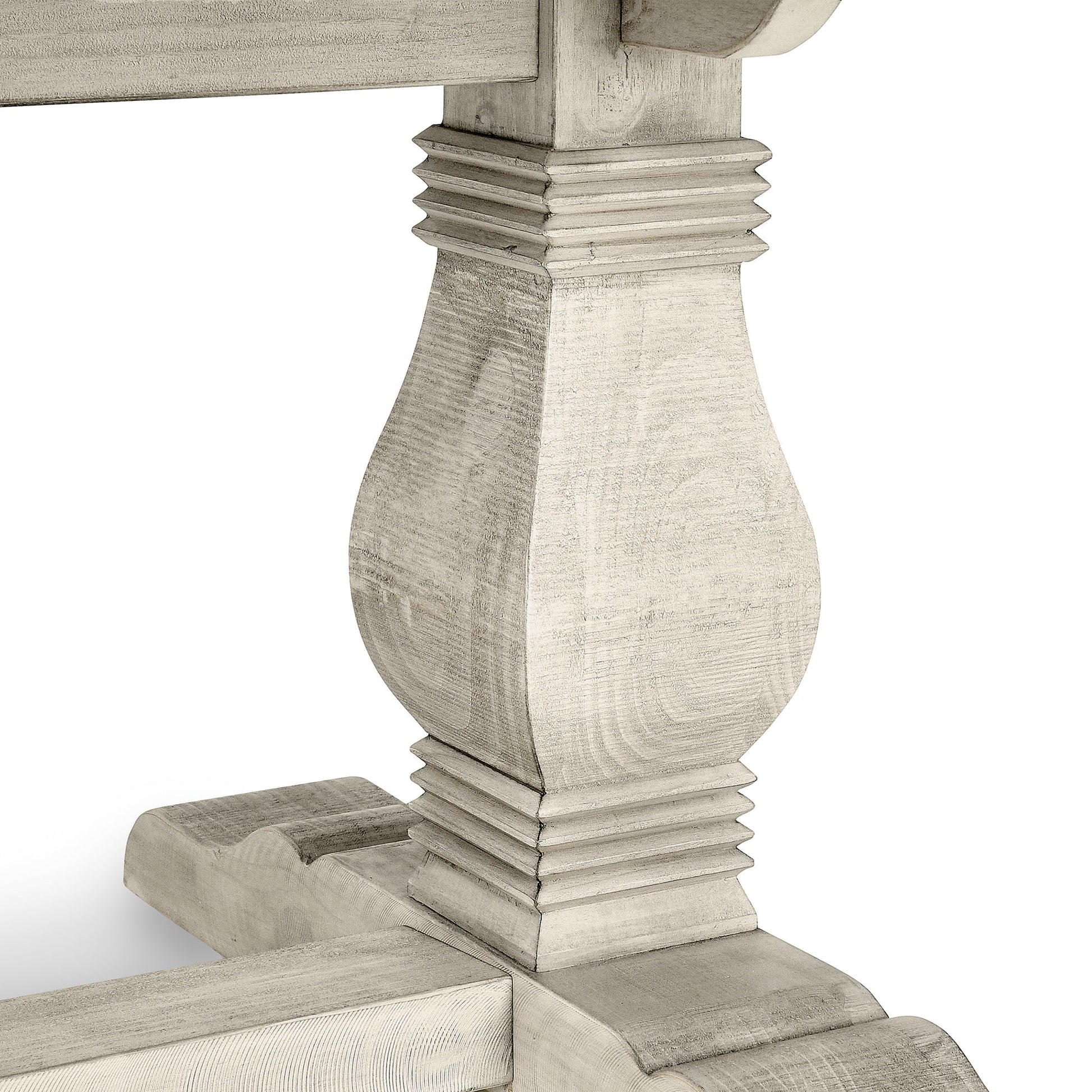 Distressed Ivory Reclaimed Pine Dining Table Caleb Dining Table Collection