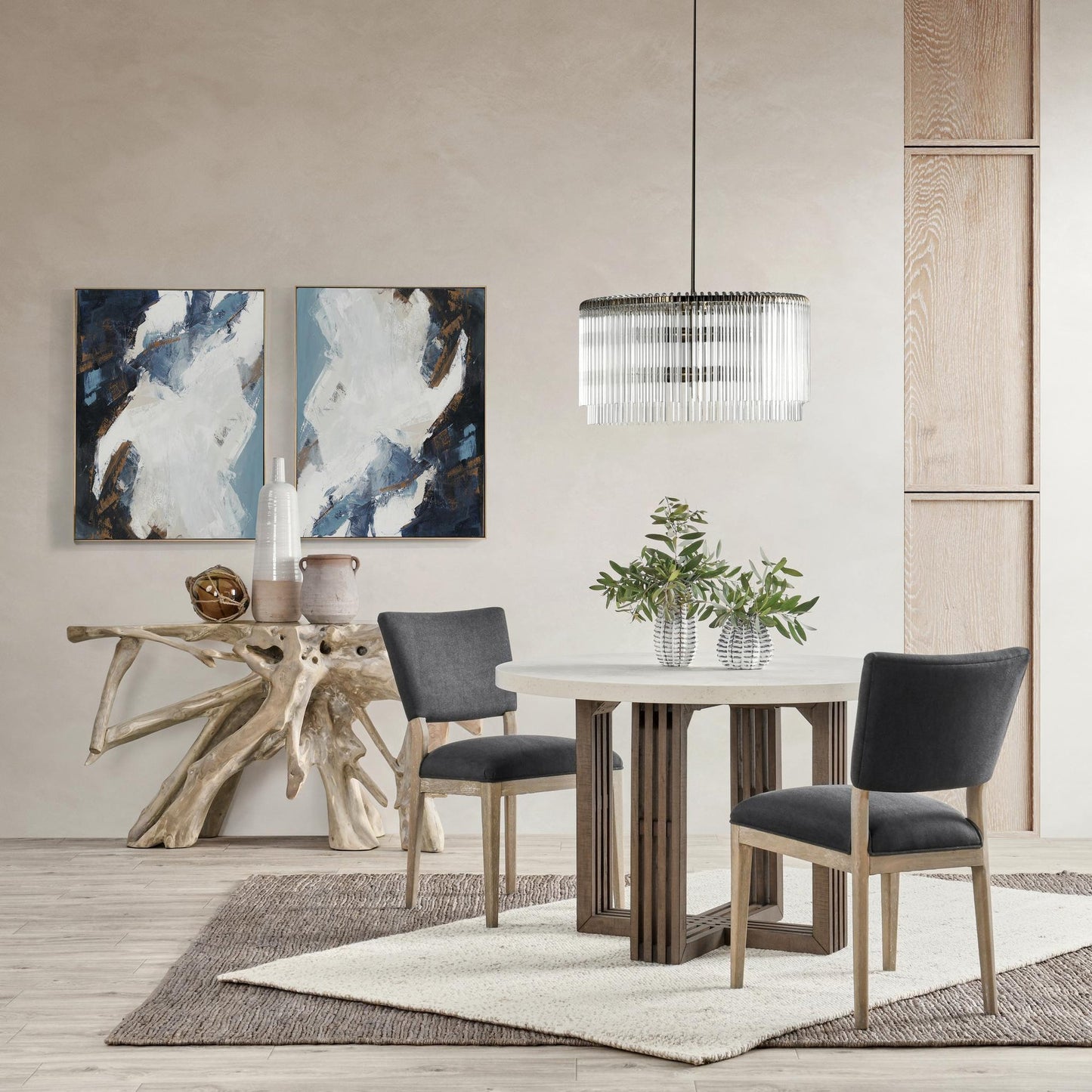 Aspen Dining Table Distressed Brown/Weathered Chalk