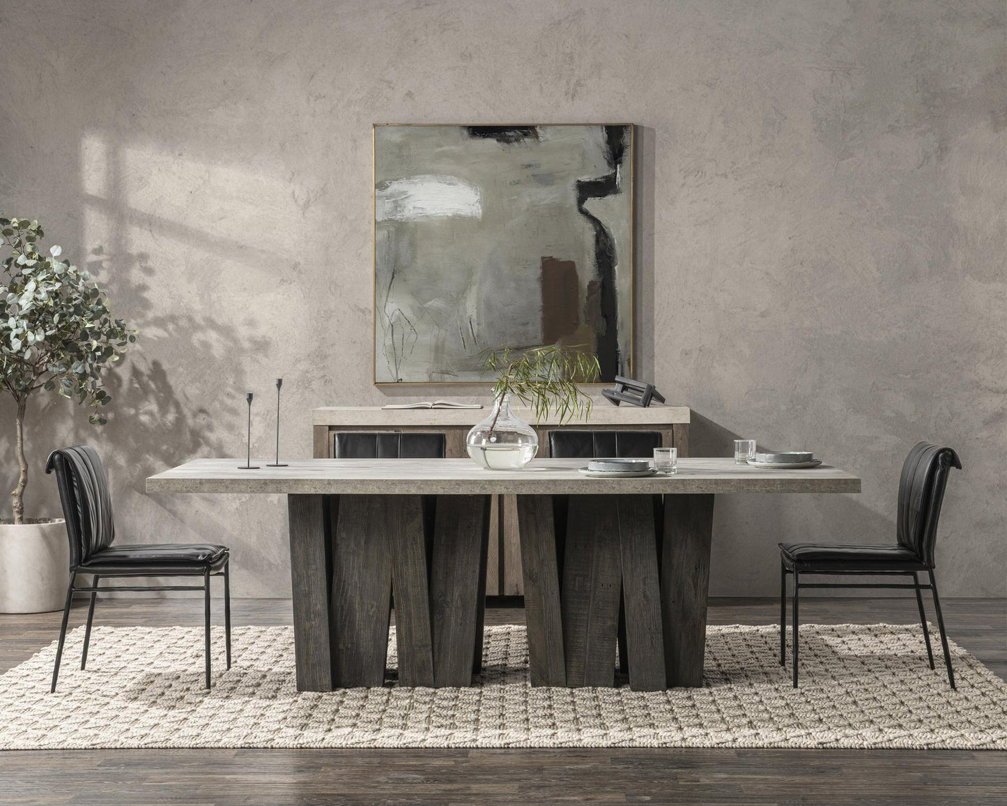 Olive Brown/Antique Gray Reclaimed Pine Dining Table Simone Dining Table Collection