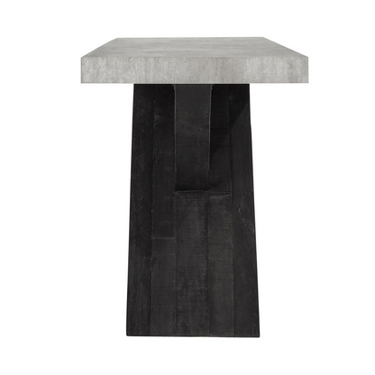 Carbon Black/Weathered Cement Concrete Laminate Console Table Durant Console Table Collection