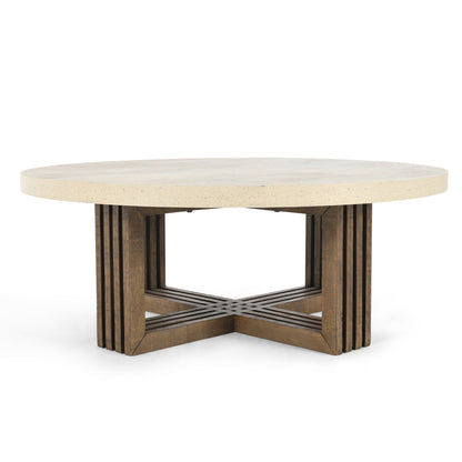 Antique White/Distressed Brown Laminate Coffee Table Aspen Coffee Table Collection