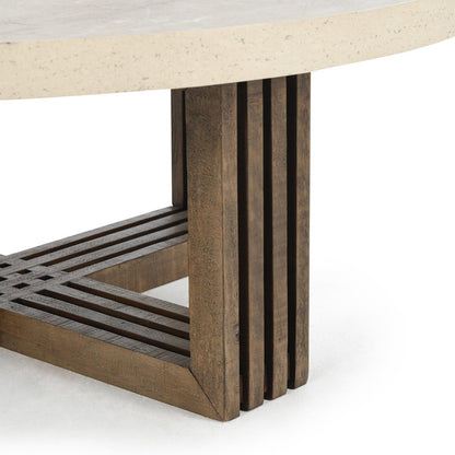 Antique White/Distressed Brown Laminate Coffee Table Aspen Coffee Table Collection