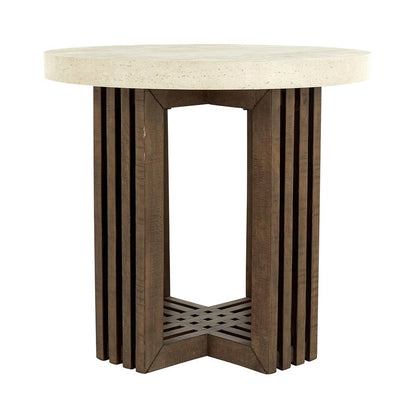 Antique White/Distressed Brown Laminate Accent & End Table Aspen End Table Collection