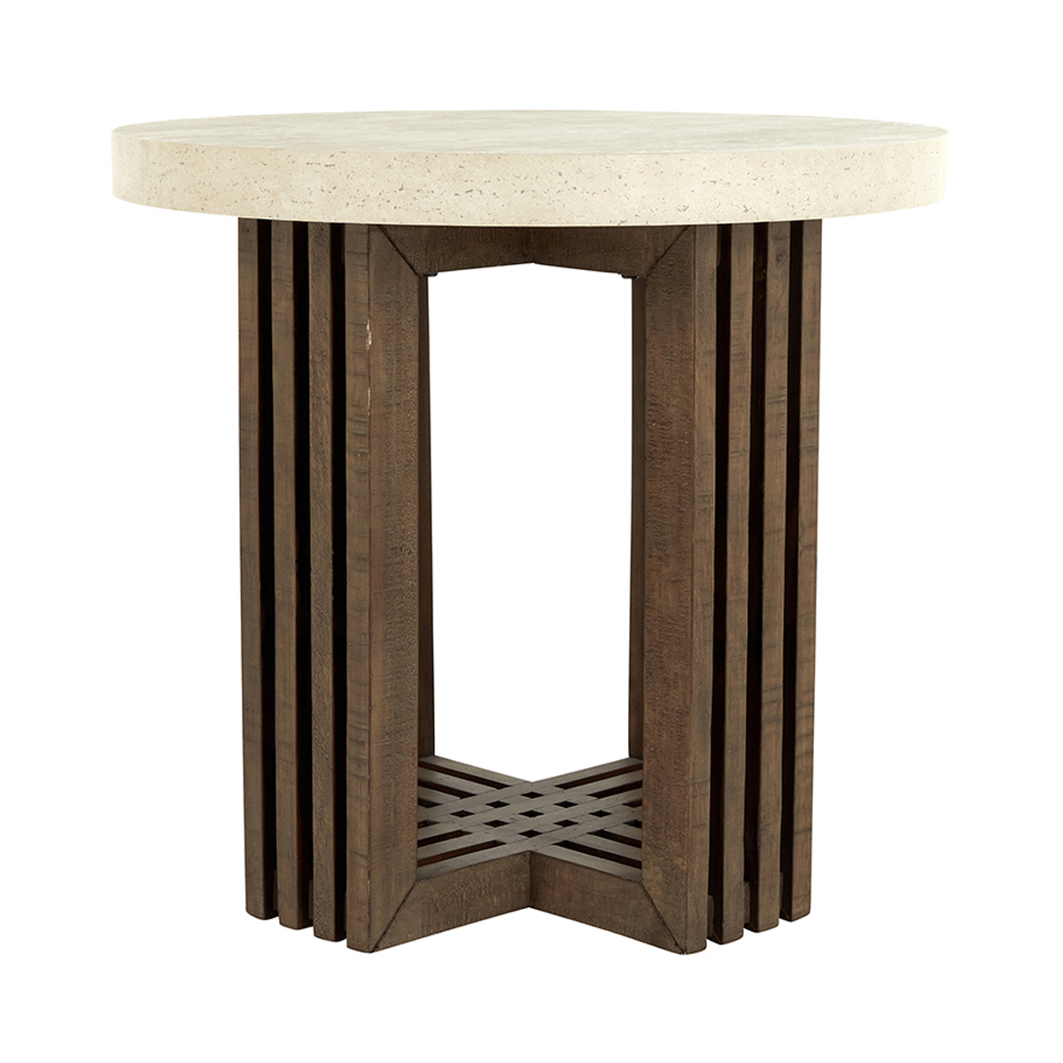 Antique White/Distressed Brown Laminate Accent & End Table Aspen End Table Collection