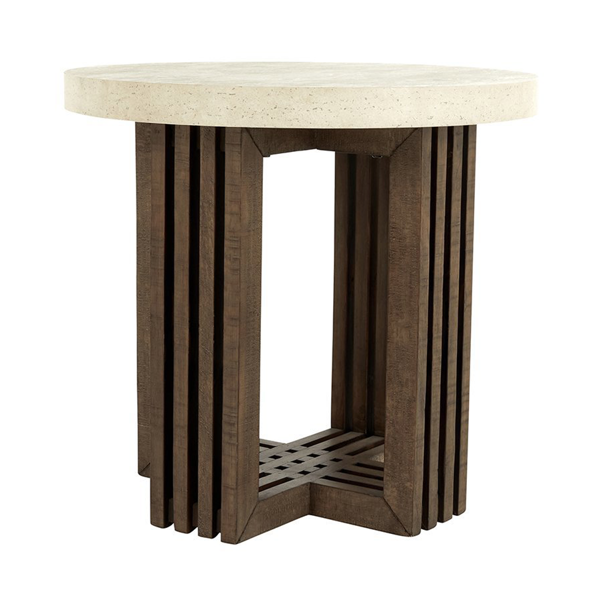Antique White/Distressed Brown Laminate Accent & End Table Aspen End Table Collection