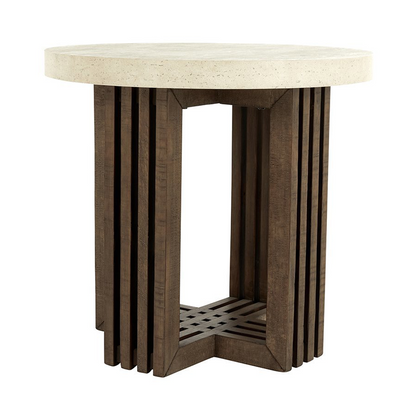 Antique White/Distressed Brown Laminate Accent & End Table Aspen End Table Collection