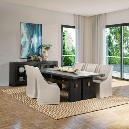 Carbon Black Reclaimed Pine Dining Table Larson Dining Table Collection