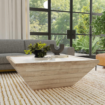 Natural/Antique White Laminate Coffee Table Dalton Coffee Table Collection