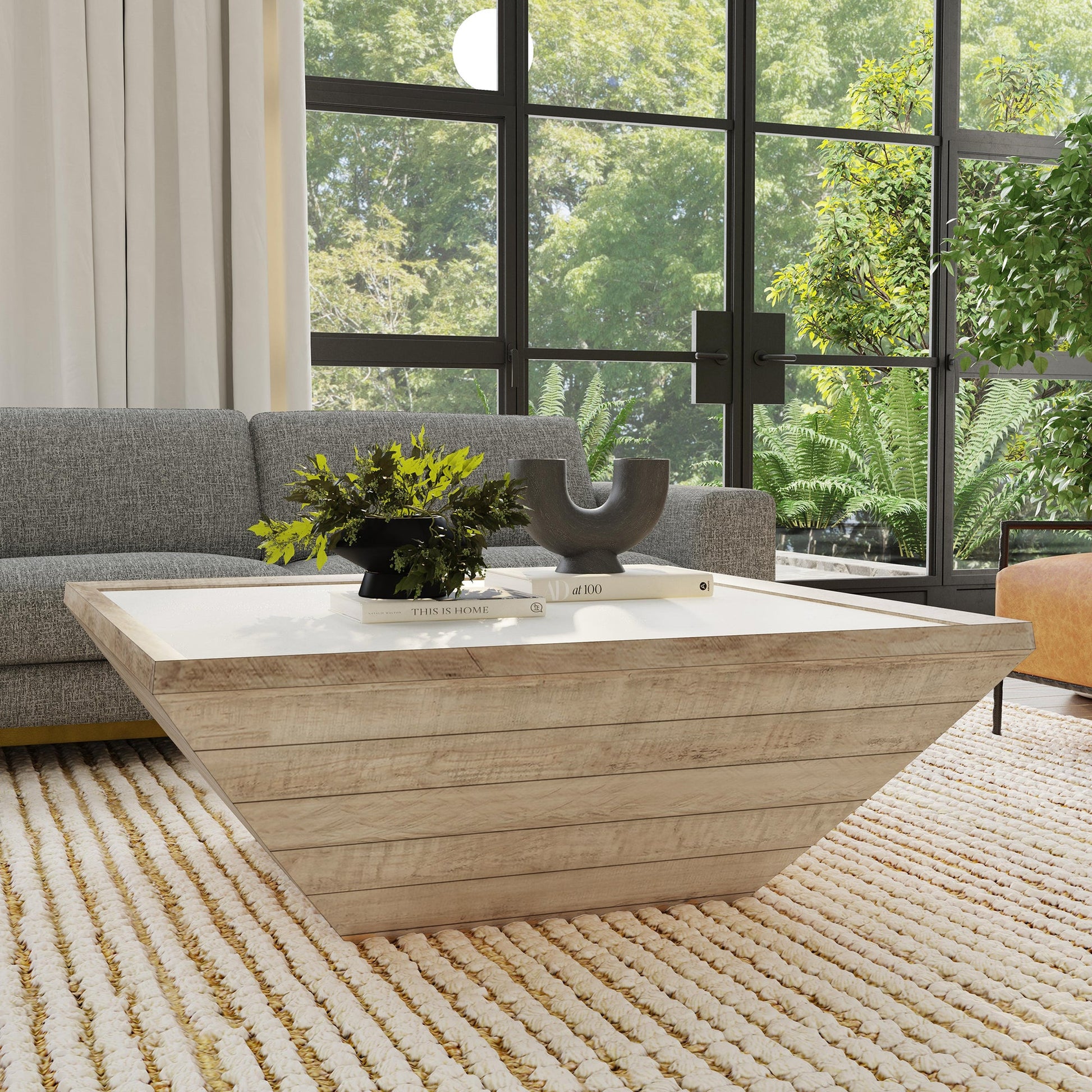 Natural/Antique White Laminate Coffee Table Dalton Coffee Table Collection