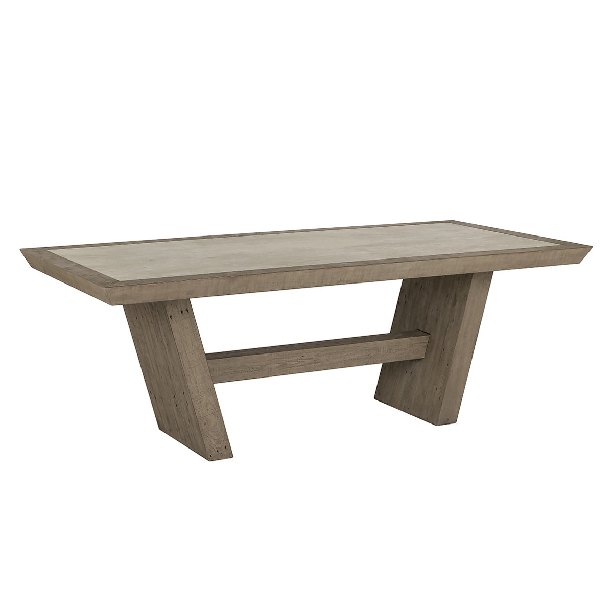 Distressed Gray/Antique White Reclaimed Pine Dining Table Efron Dining Table Collection