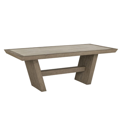 Distressed Gray/Antique White Reclaimed Pine Dining Table Efron Dining Table Collection