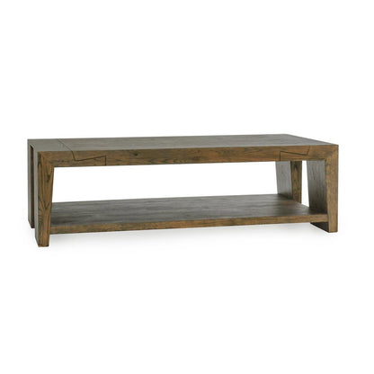 Suede Brown Reclaimed Oak Coffee Table Troy Coffee Table Collection