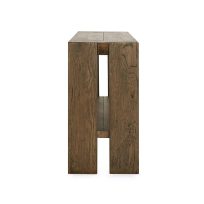 Suede Brown Reclaimed Oak Console Table Troy Console Table Collection