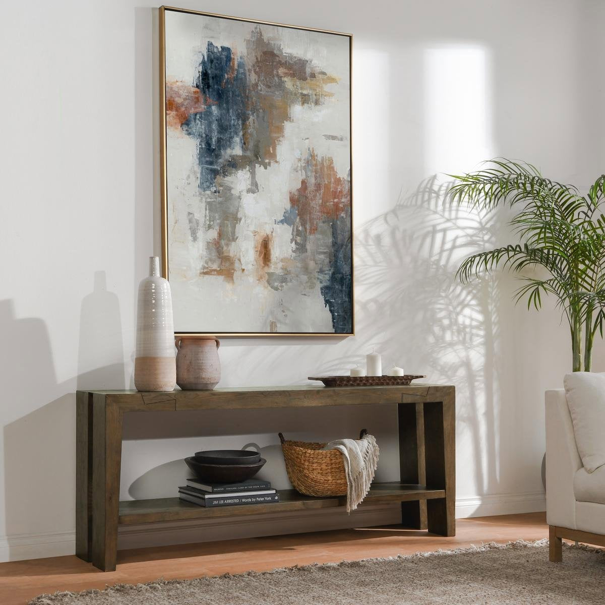 Suede Brown Reclaimed Oak Console Table Troy Console Table Collection