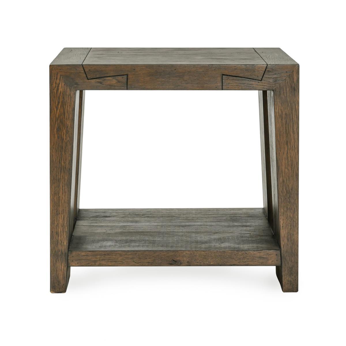 Suede Brown Reclaimed Oak Accent & End Table Troy End Table Collection