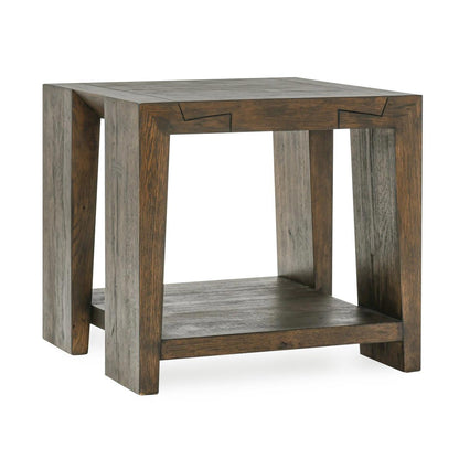 Suede Brown Reclaimed Oak Accent & End Table Troy End Table Collection