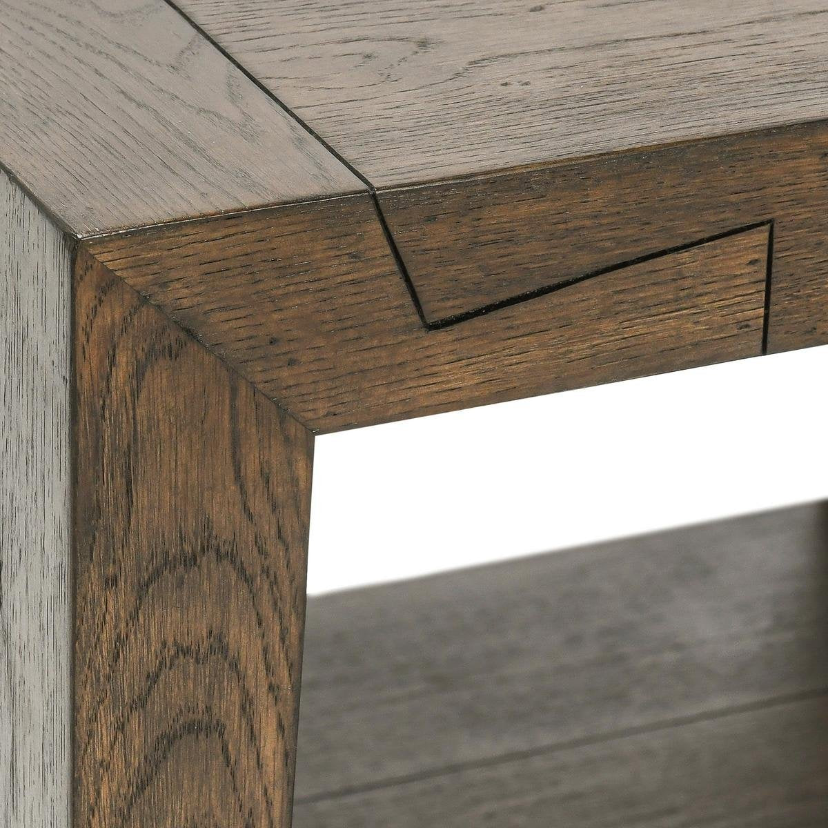 Suede Brown Reclaimed Oak Accent & End Table Troy End Table Collection