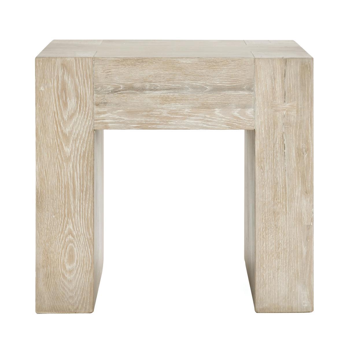 Aged Cream Reclaimed Oak Accent & End Table Bristol End Table Collection